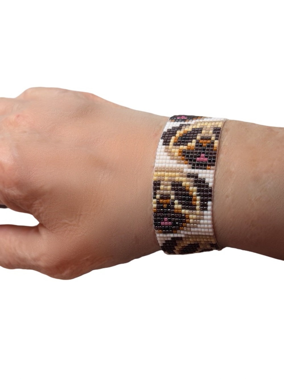 Handmade Pug Dog Loom Bracelet • Adjustable Seed Bead Bracelet